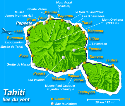 carte touristique de tahiti