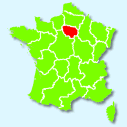 La région de l'Île-de-France, en rouge