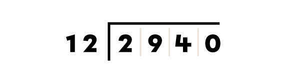Example of a division of a four-digit number by a two-digit number -1