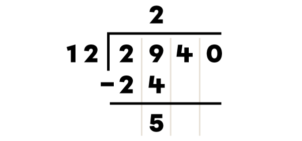 Example of a division of a four-digit number by a two-digit number -3