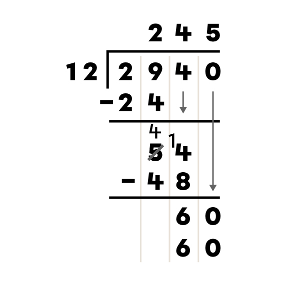Example of a division of a four-digit number by a two-digit number -8