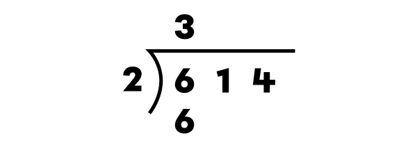 Second step of a long division