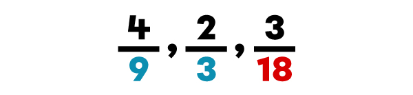 Exemple de comparaison de fractions lorsque les numérateurs et les dénominateurs sont différents - 1