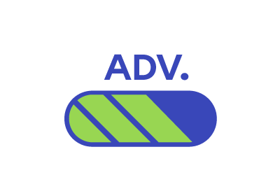 Progress bar with the abbreviation “ADV.” for advanced vocabulary.