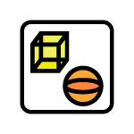 A cube and a sphere.