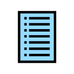 A bullet list on paper.