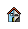 A partially cross-sectioned house