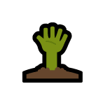 A hand coming out of the ground.