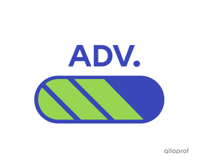 Progress bar with the abbreviation “ADV.” for advanced vocabulary.