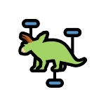 A triceratops with labels.