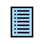 A bullet list on paper.