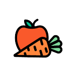 An apple and a carrot.