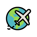 An airplane flying around the world.