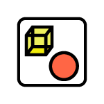 A circle and a cube.