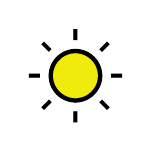 A sun shining.