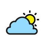 A sun and a cloud.