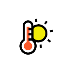A thermometer and a sun.