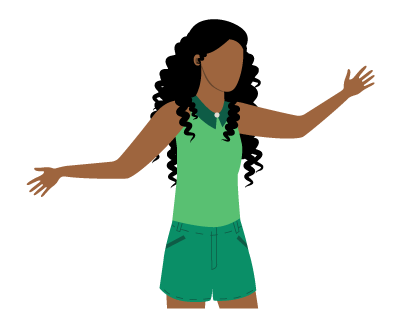 A person’s upper body.