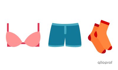 A bra, a pair of boxer shorts and a pair of socks.