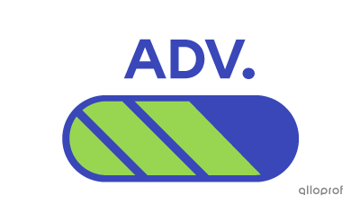 Progress bar with the abbreviation “ADV.” for advanced vocabulary.