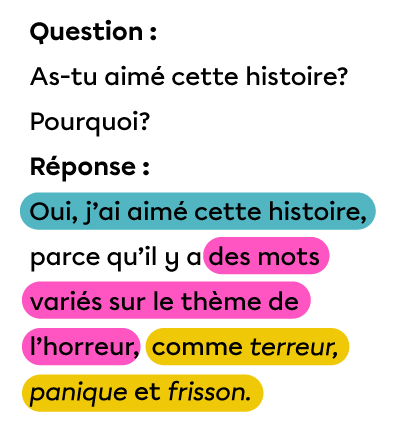 Un exemple de question d’appréciation (jugement critique) et la réponse attendue.