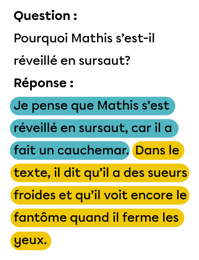 Un exemple de question d’interprétation et la réponse attendue.