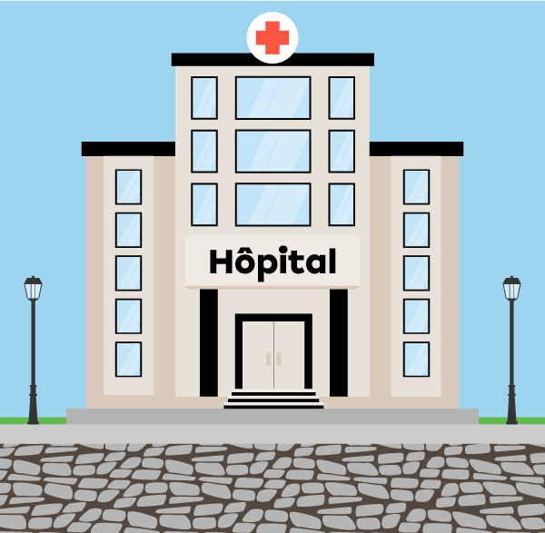 Illustration d’un hôpital.