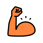 Icon of a strong, flexed arm. 