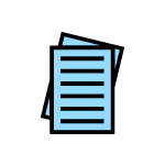 Icon of two overlapping sheets of paper.