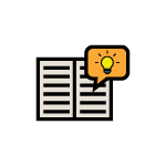 Icon of a book and an idea lightbulb. 