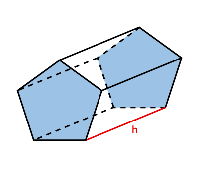 Prism with a height identified