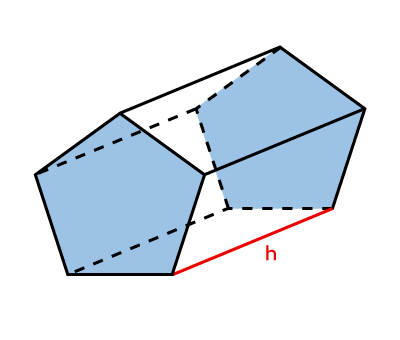 Prism with a height identified