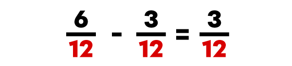 Exemple de soustraction de fractions à l’aide du PPCM-7