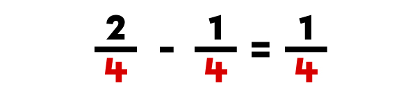 Exemple d’une soustraction de fractions dont les dénominateurs sont différents-7