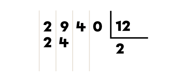 Exemple d’une division d’un nombre à quatre chiffres par un nombre à deux chiffres -2