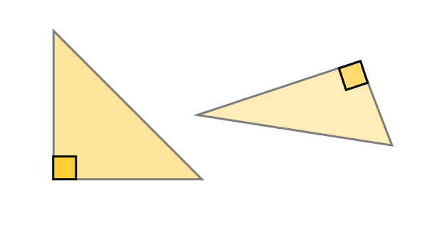 Exemples d’un angle droit d’un triangle rectangle