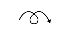 Unidirectional helical motion symbol.