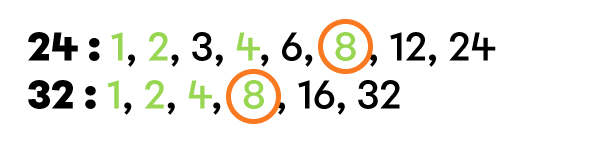 Exemple de fraction réduite à l’aide du plus grand commun diviseur -1