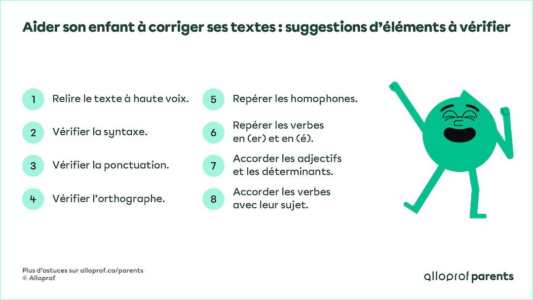 Aider mon enfant à corriger ses textes | Alloprof