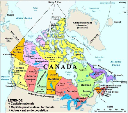 Carte politique du Canada