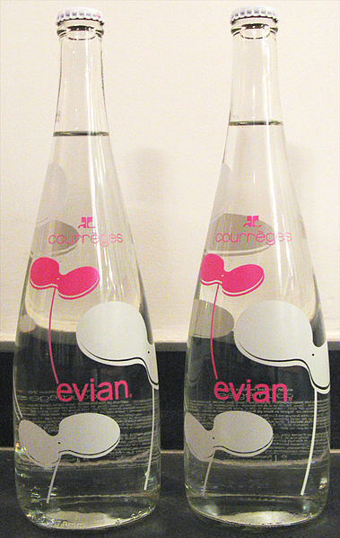 Evian bottles