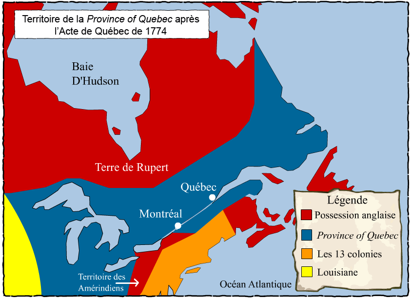 La division du territoire après l’Acte de Québec