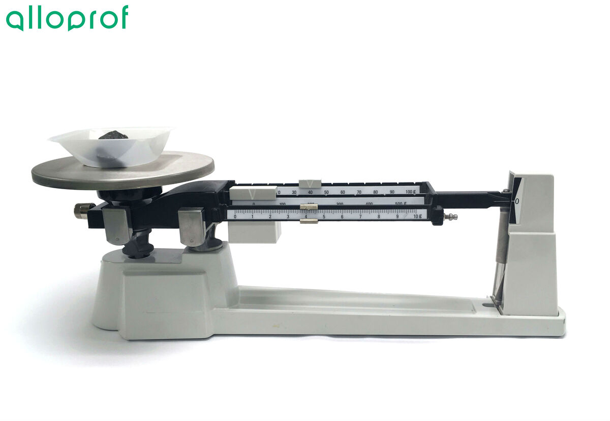 The mass of the solid to be weighed and the weighing measured with a triple beam balance.