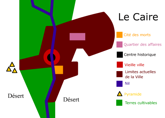  Carte schématique du territoire urbain du Caire