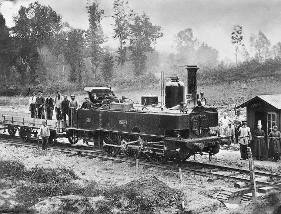 Locomotive à vapeur construite par la compagnie Fives-Lilles entre 1860-1865