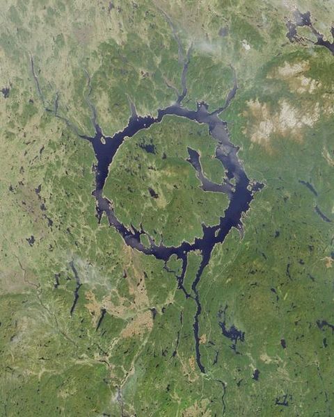 The Manicouagan astrobleme in Quebec.