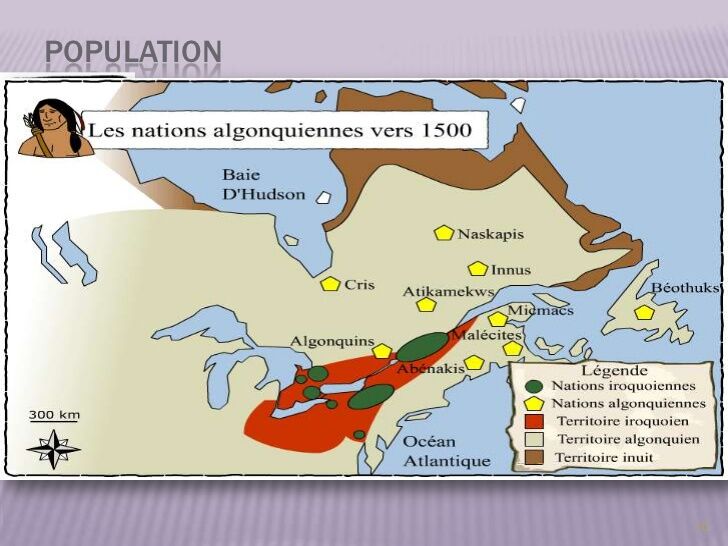 Carte des territoires algonquiens et algonquins