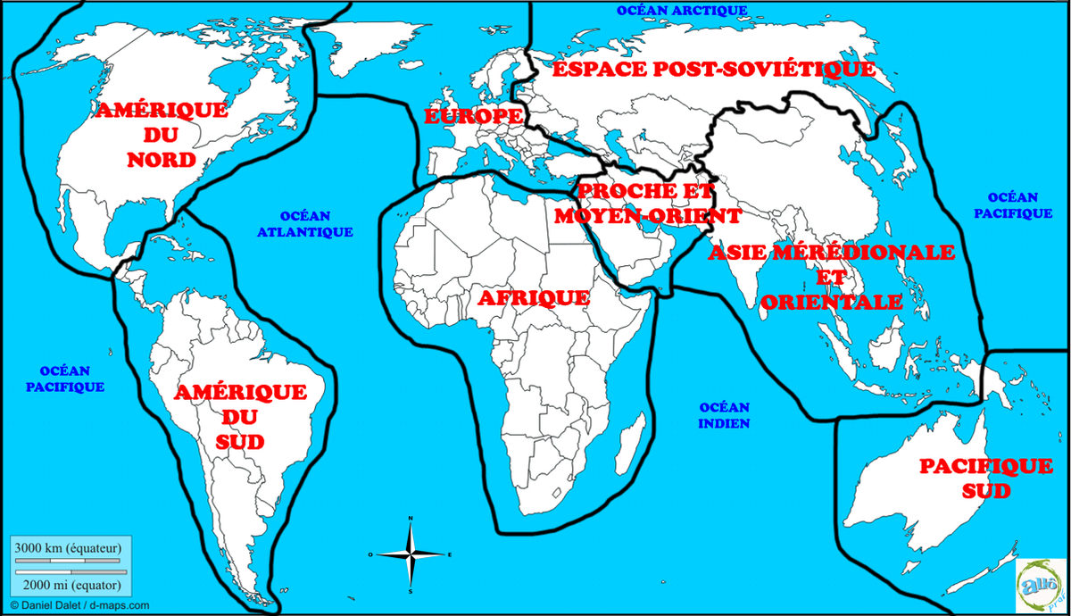 Carte Du Monde Regions