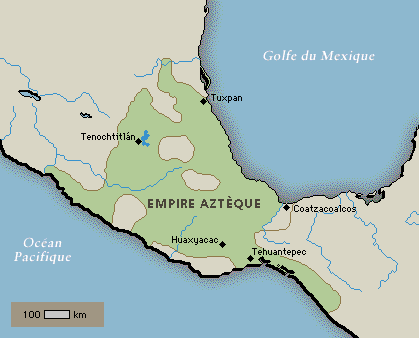 Le territoire couvert par l’Empire aztèque