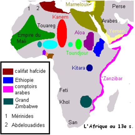 territoire de l'Afrique au 13e siècle